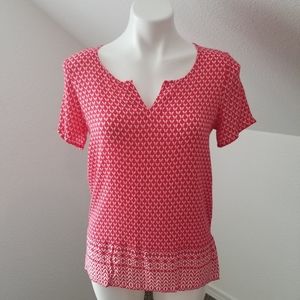 J. Jill | Red V-Cut Blouse
